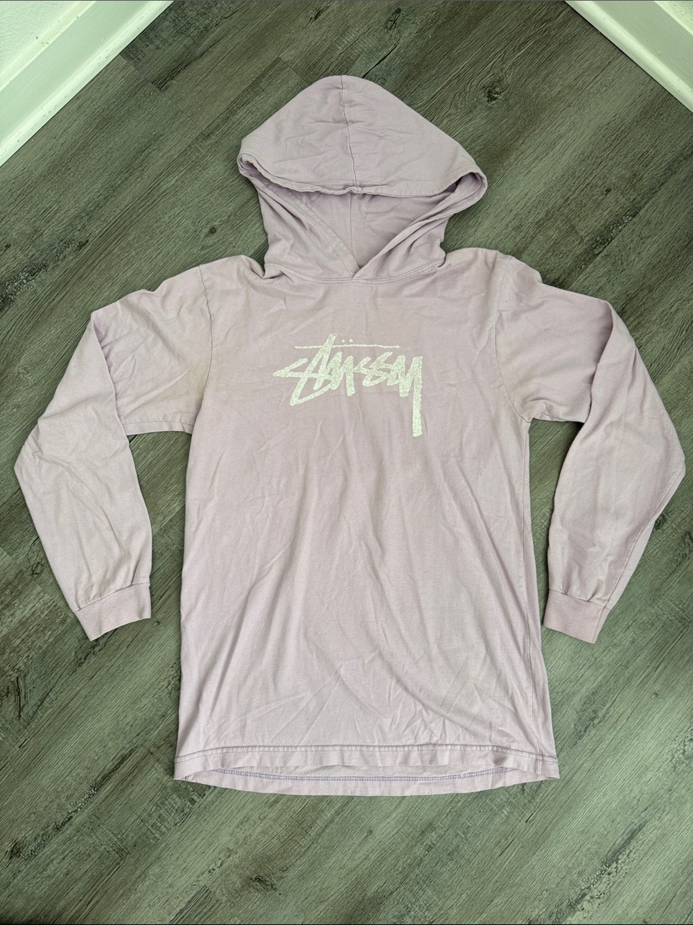 Stussy Lavender Long Sleeve Hooded Tee